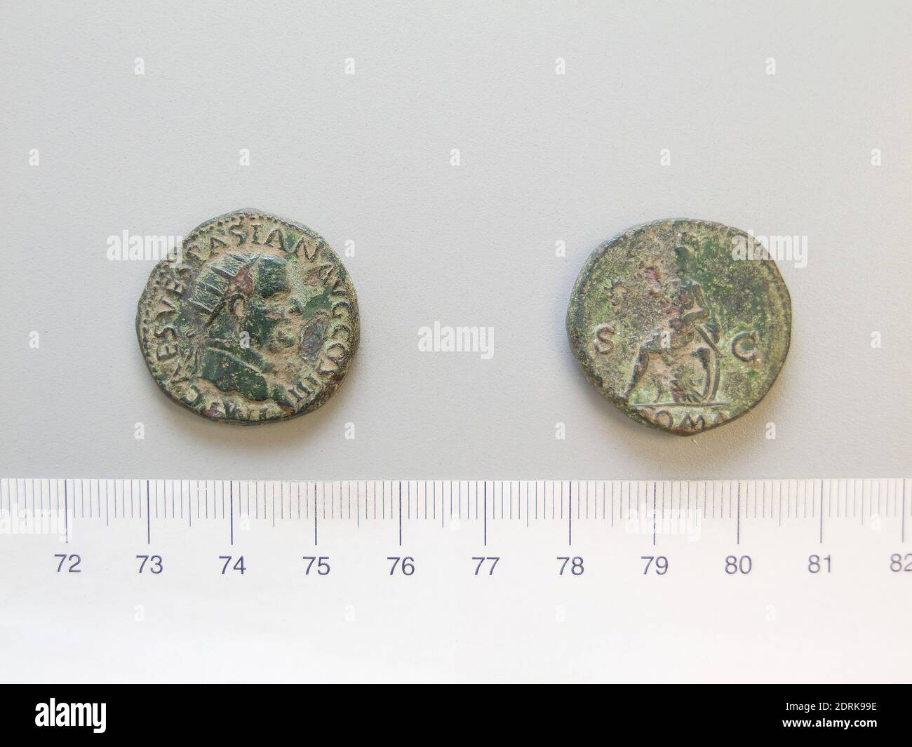 Governatore: Vespasiano, Imperatore di Roma, 79 d.C., governato 69–79, Zecca: Roma, Dupondius di Vespasiano, Imperatore di Roma, 71, Oricalcum, 13.24 g, 6:00, 26.5 mm, Romano, i secolo d.C., Numismatica Foto Stock