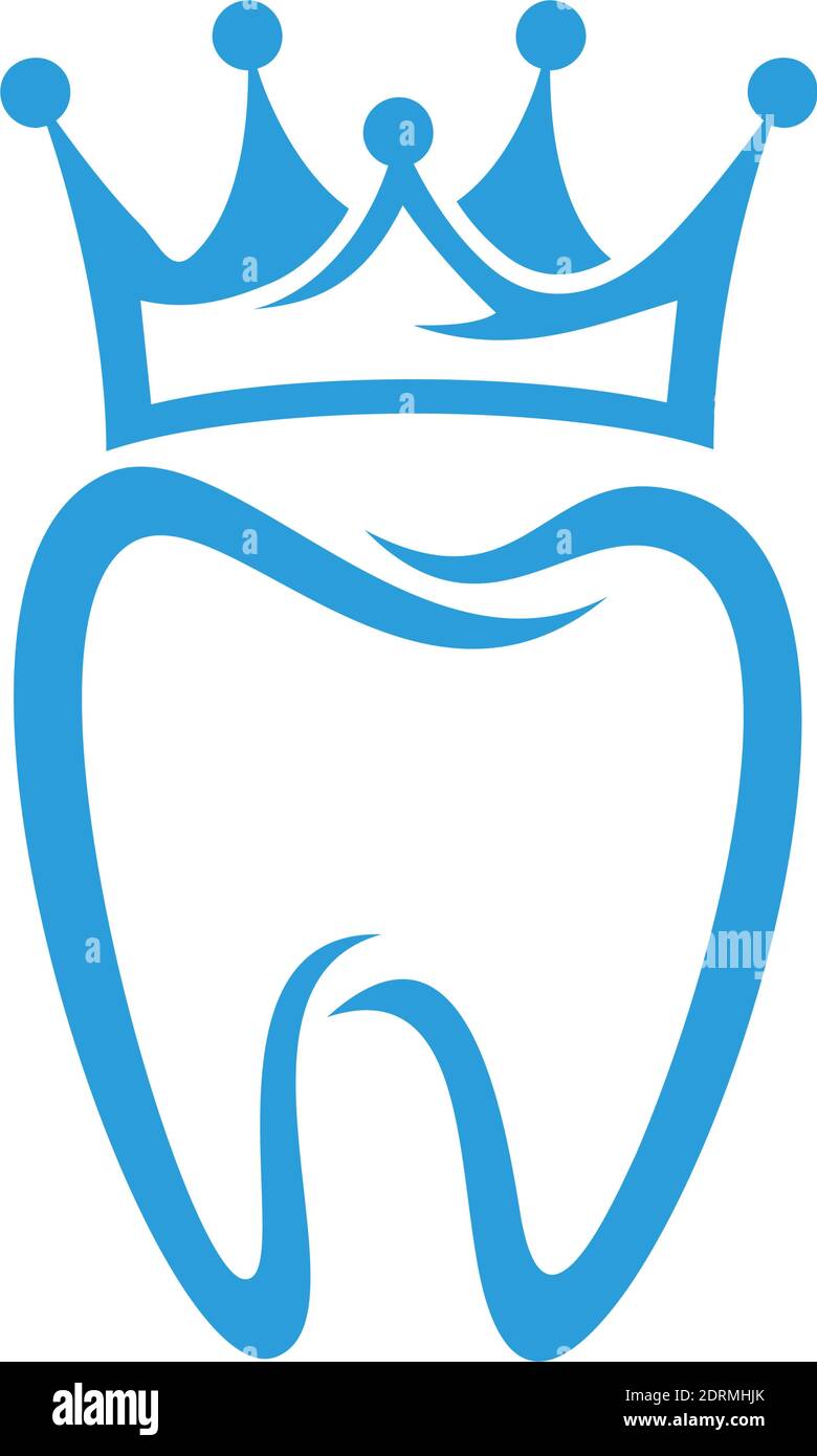 logo dentale king tooth icona grafica vettoriale concept design Illustrazione Vettoriale