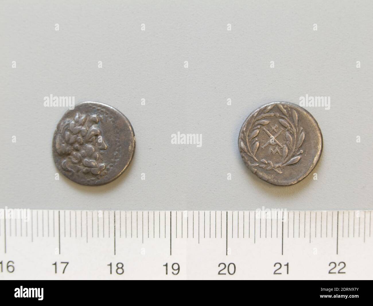 Menta: Megalopoli, moneta da Megalopoli, 251–146 a.C., Argento, 2.30 g, 7:00, 15.3 mm, Made in Megalopoli, Arcadia, Greco, III-II secolo a.C., Numismatica Foto Stock