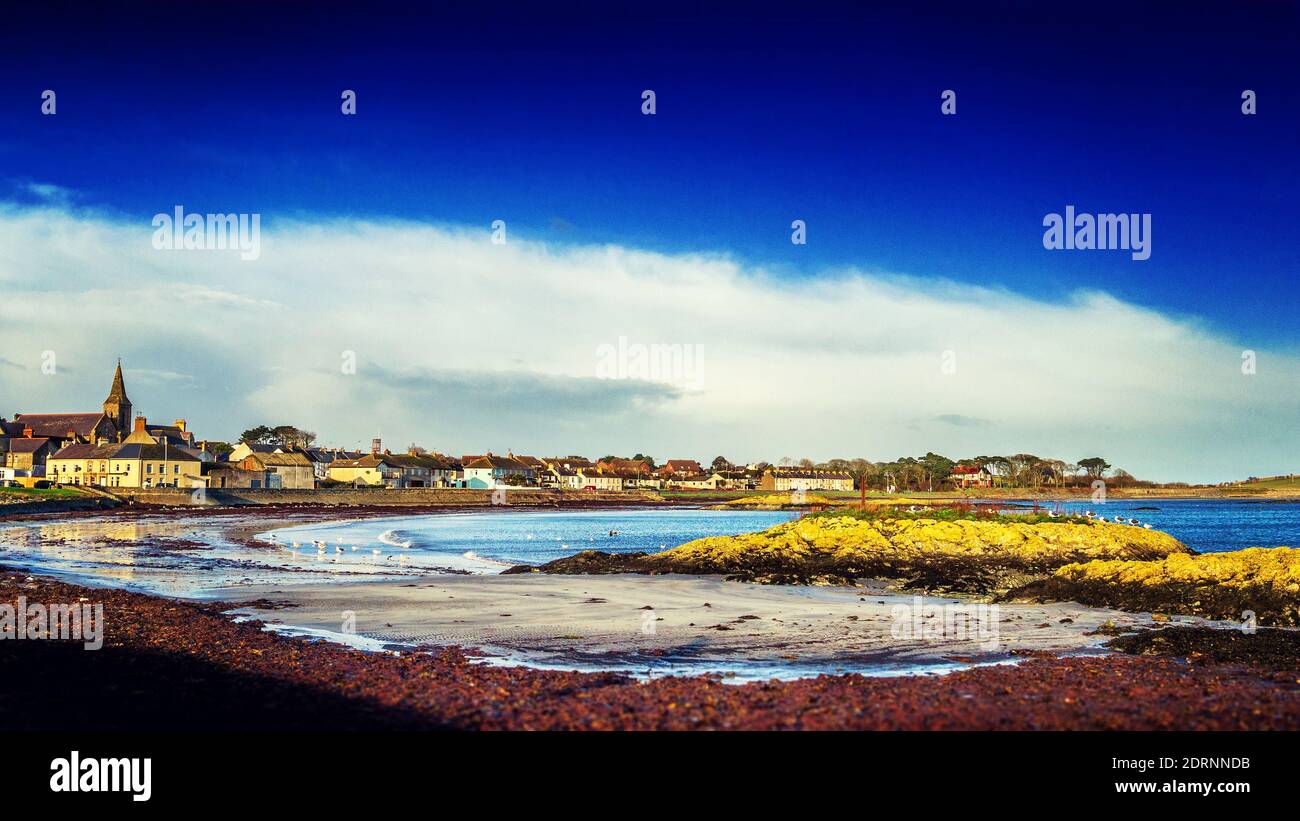 Villaggio sul mare di Ballywalter, County Down, Irlanda del Nord Foto Stock