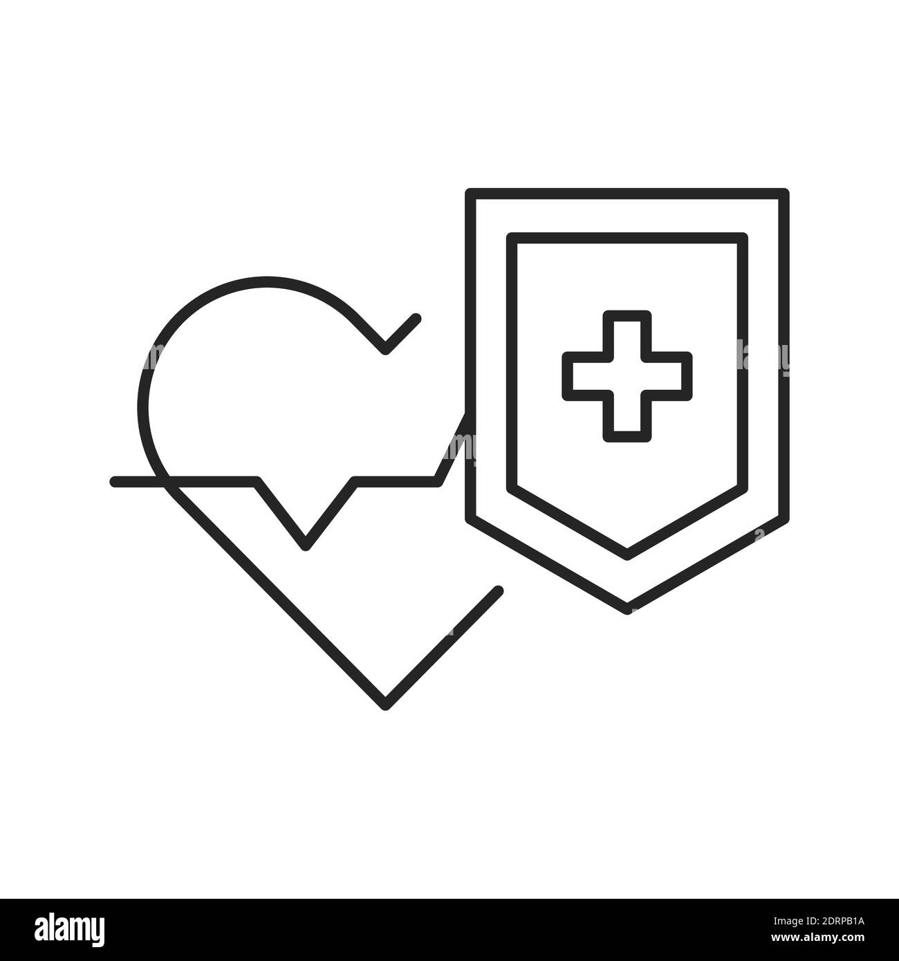 Icona a colori della linea di protezione sanitaria. Accedi alla pagina Web, all'app mobile, al pulsante, al logo. Illustrazione Vettoriale