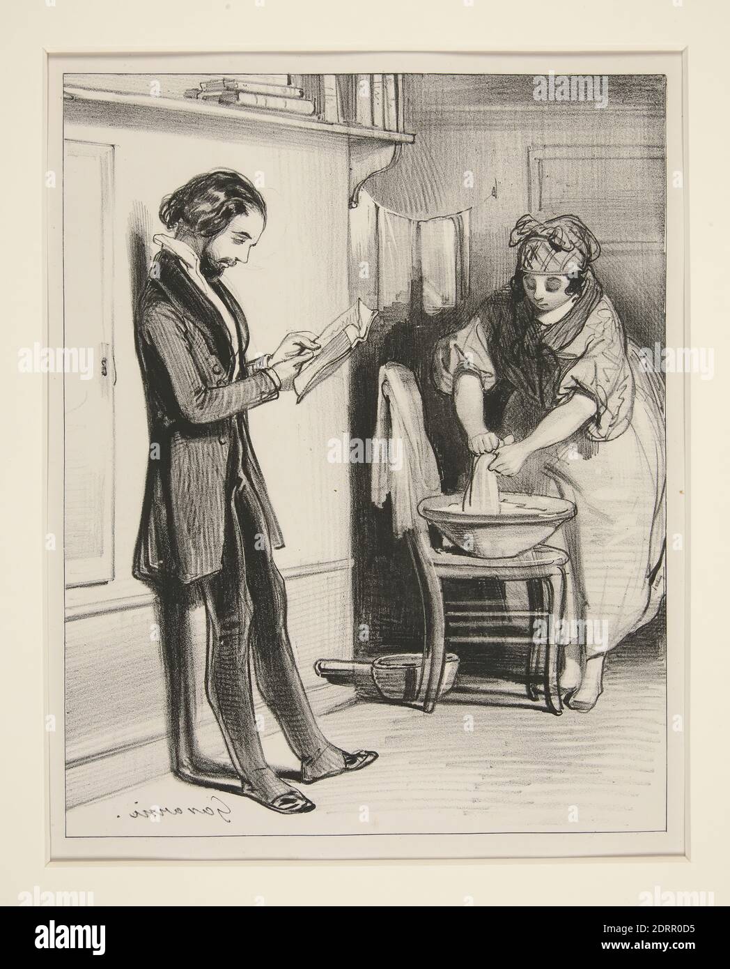 Artista: Paul Gavarni, Francese, 1804–1866, articolo 212 Du Code Civil, litografia, Francese, XIX secolo, opere su carta - stampe Foto Stock