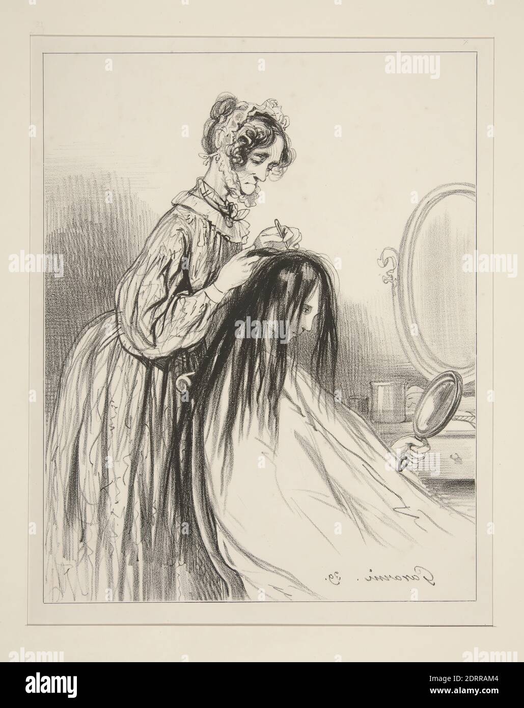 Artista: Paul Gavarni, Francese, 1804–1866, eliminazione A Huis-Clos., litografia, Francese, XIX secolo, opere su carta - stampe Foto Stock