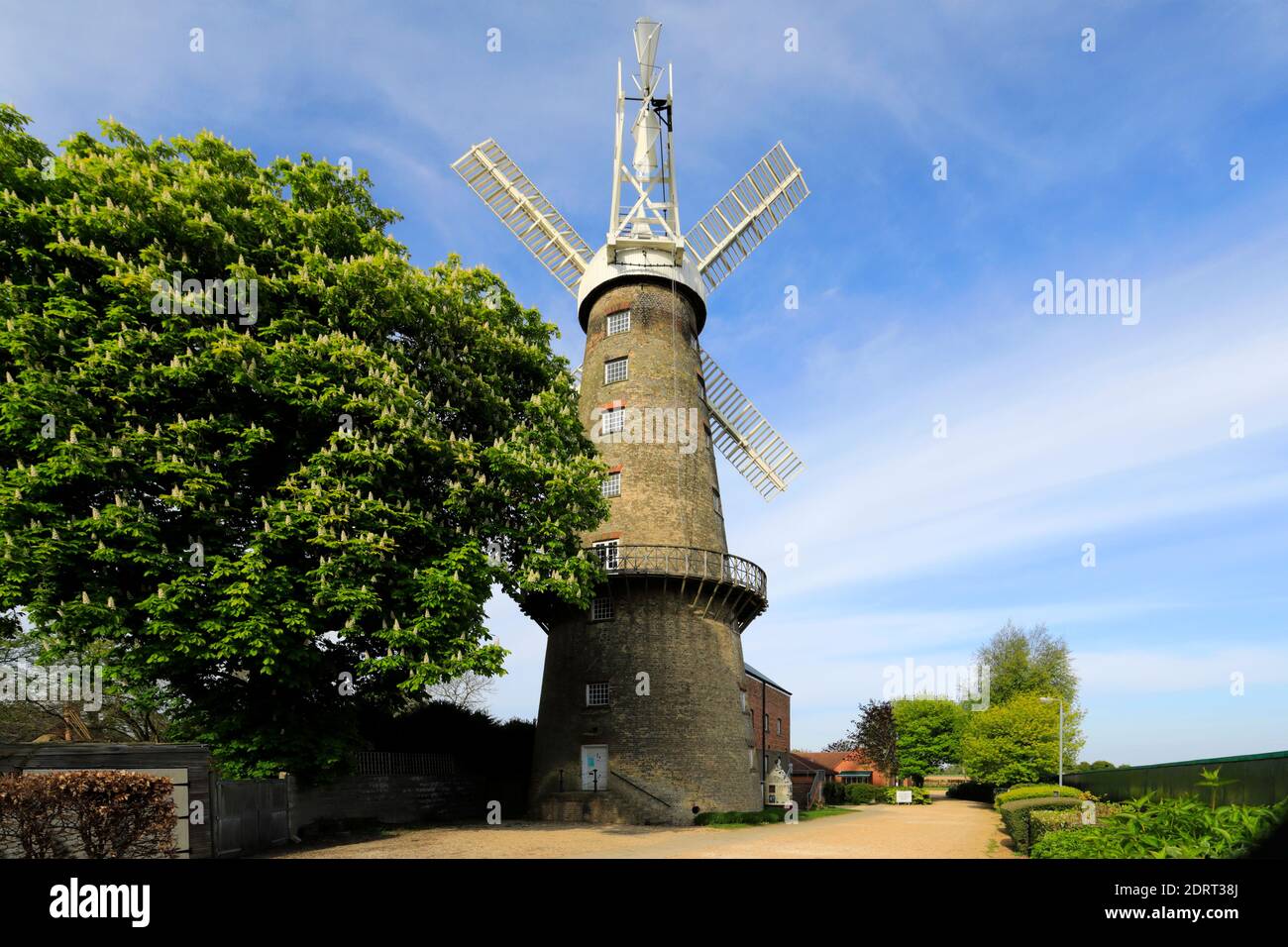 Molton torre mulino a vento, Molton villaggio, Lincolnshire, Inghilterra il più alto mulino torre in Gran Bretagna. Foto Stock