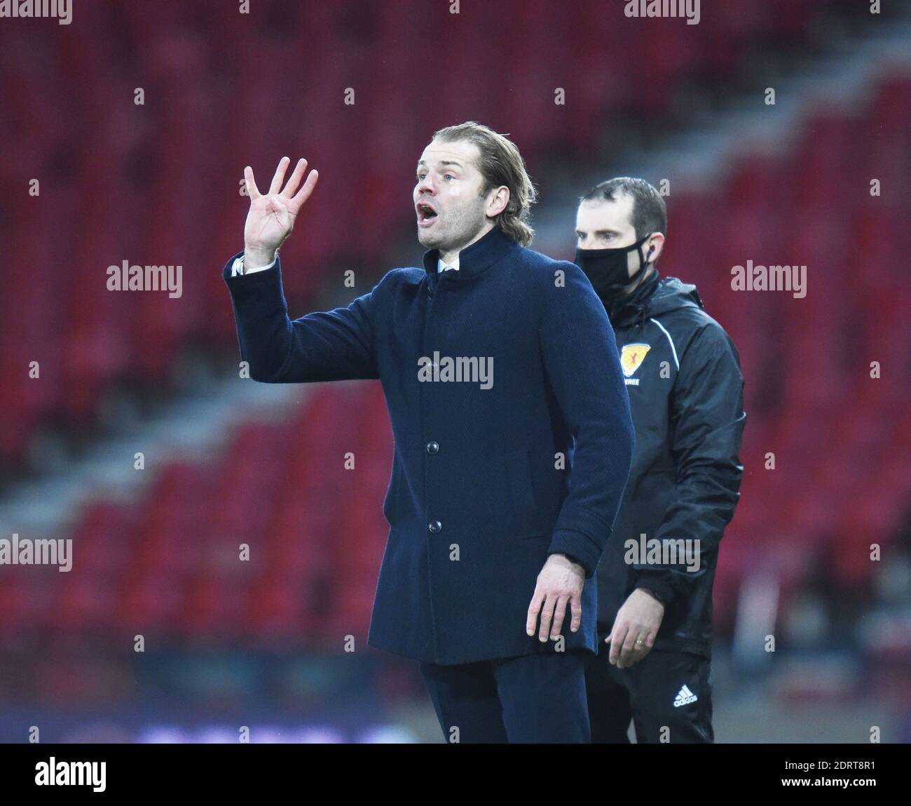 Hampden Park, Glasgow, Scozia, Regno Unito. 20 Dicembre 2020. Finale della Coppa scozzese di William Hill 2019-20. Hearts Manager Robbie Neilson Credit: eric mcowat/Alamy Live News Foto Stock