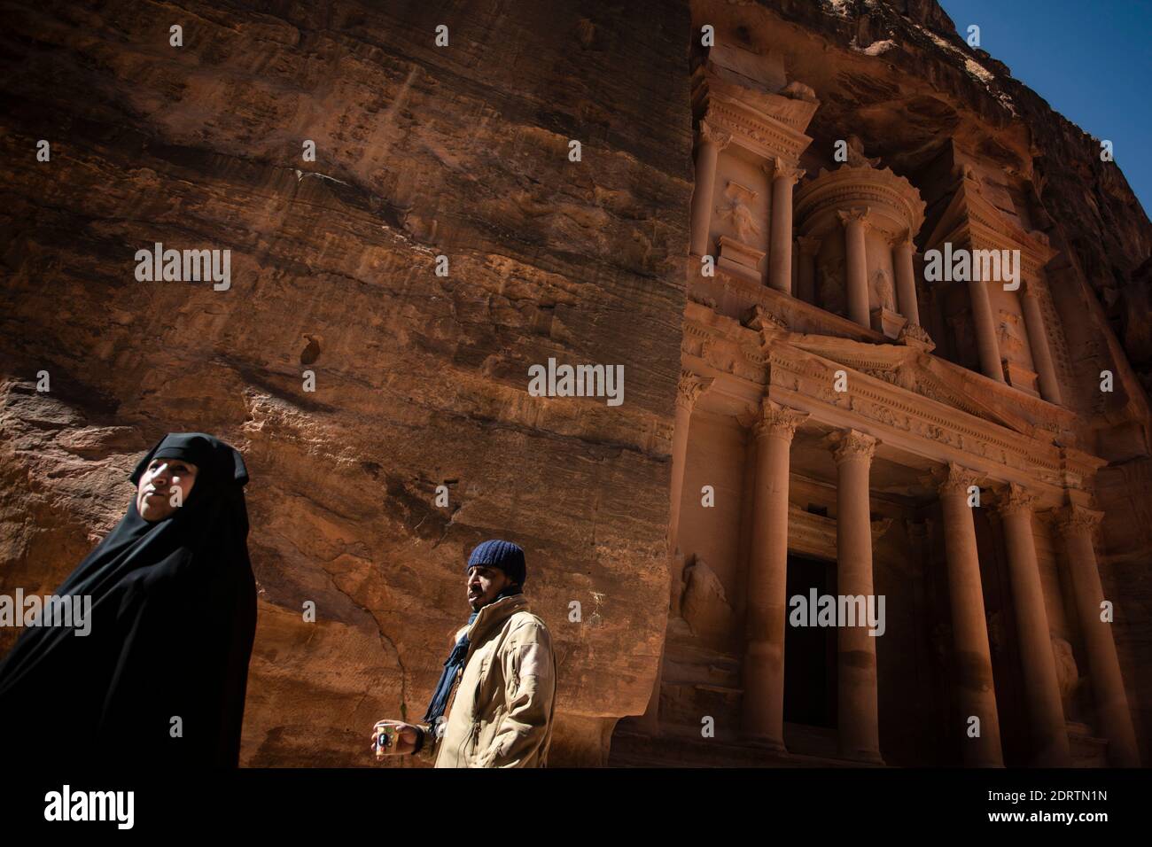 Wadi Musa, sito archeologico di Petra, a poche settimane dalla chiusura globale a causa della pandemia Foto Stock