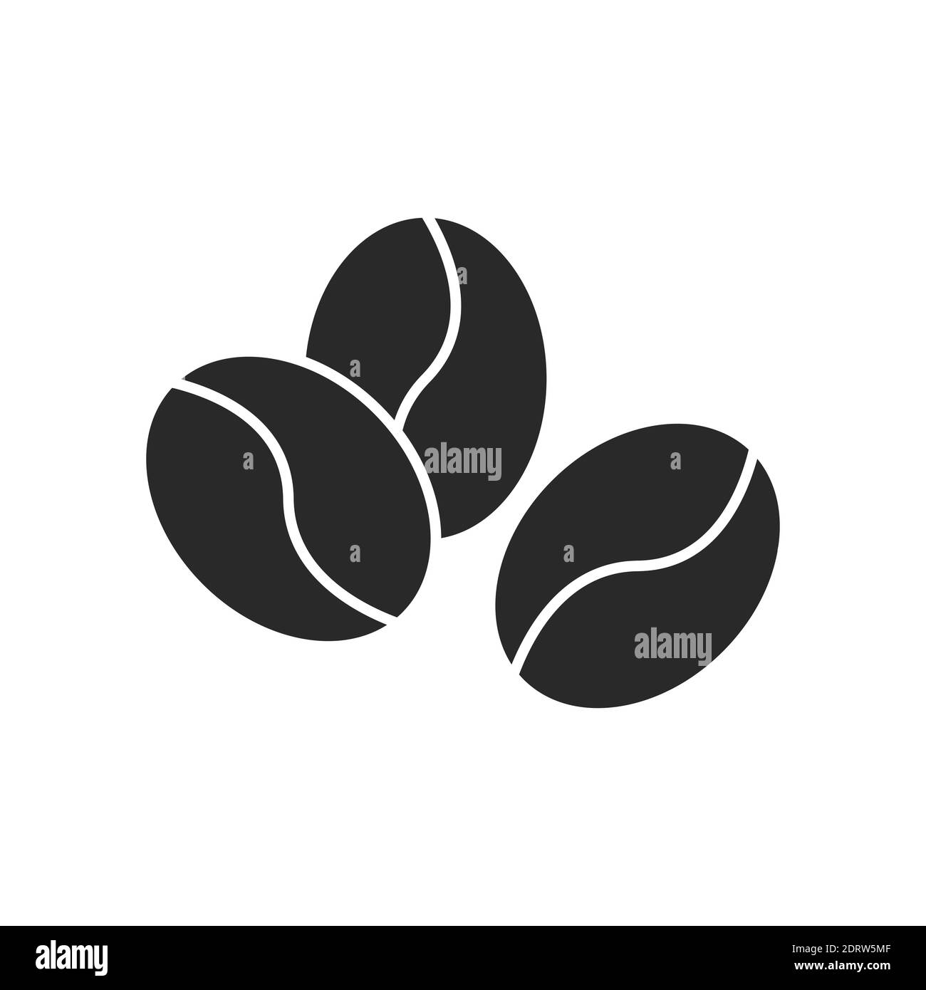 Logo del chicchi di caffè. I chicchi di caffè isolati sono isolati su sfondo bianco Illustrazione Vettoriale