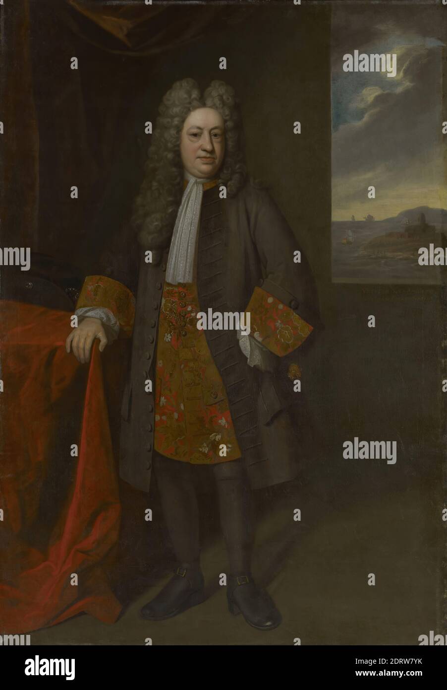 Artista: Enoch Seeman il giovane, britannico, 1694–1744, Ritratto di Gov. Elihu Yale (1648/49–1721), olio su tela, 215.9 × 149.9 cm (85 × 59 in.), inglese, XVIII secolo, dipinti Foto Stock