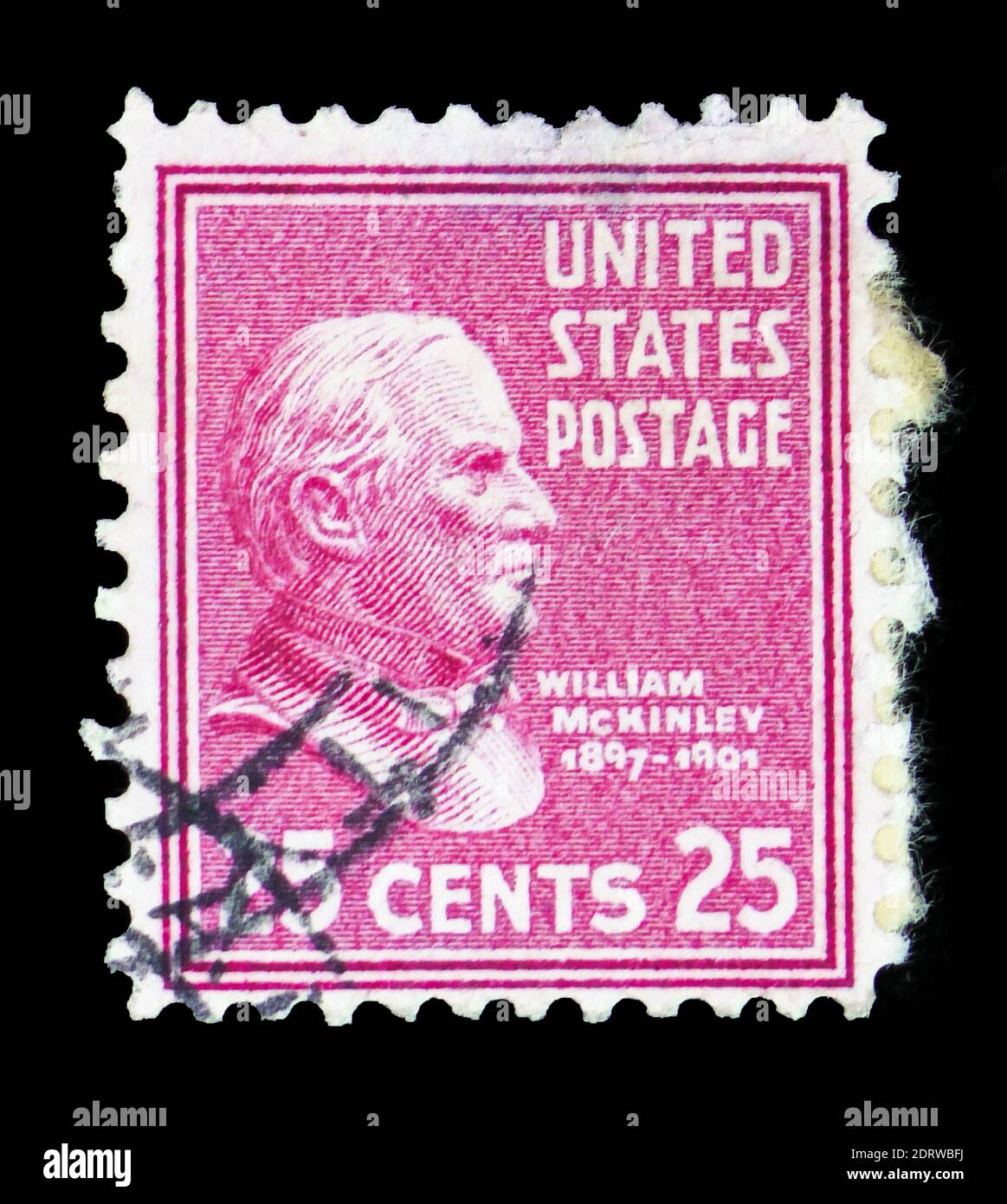 MOSCA, RUSSIA - 10 FEBBRAIO 2019: Un francobollo stampato negli Stati Uniti mostra William McKinley (1843-1901), 25° presidente degli Stati Uniti, Presidential is Foto Stock