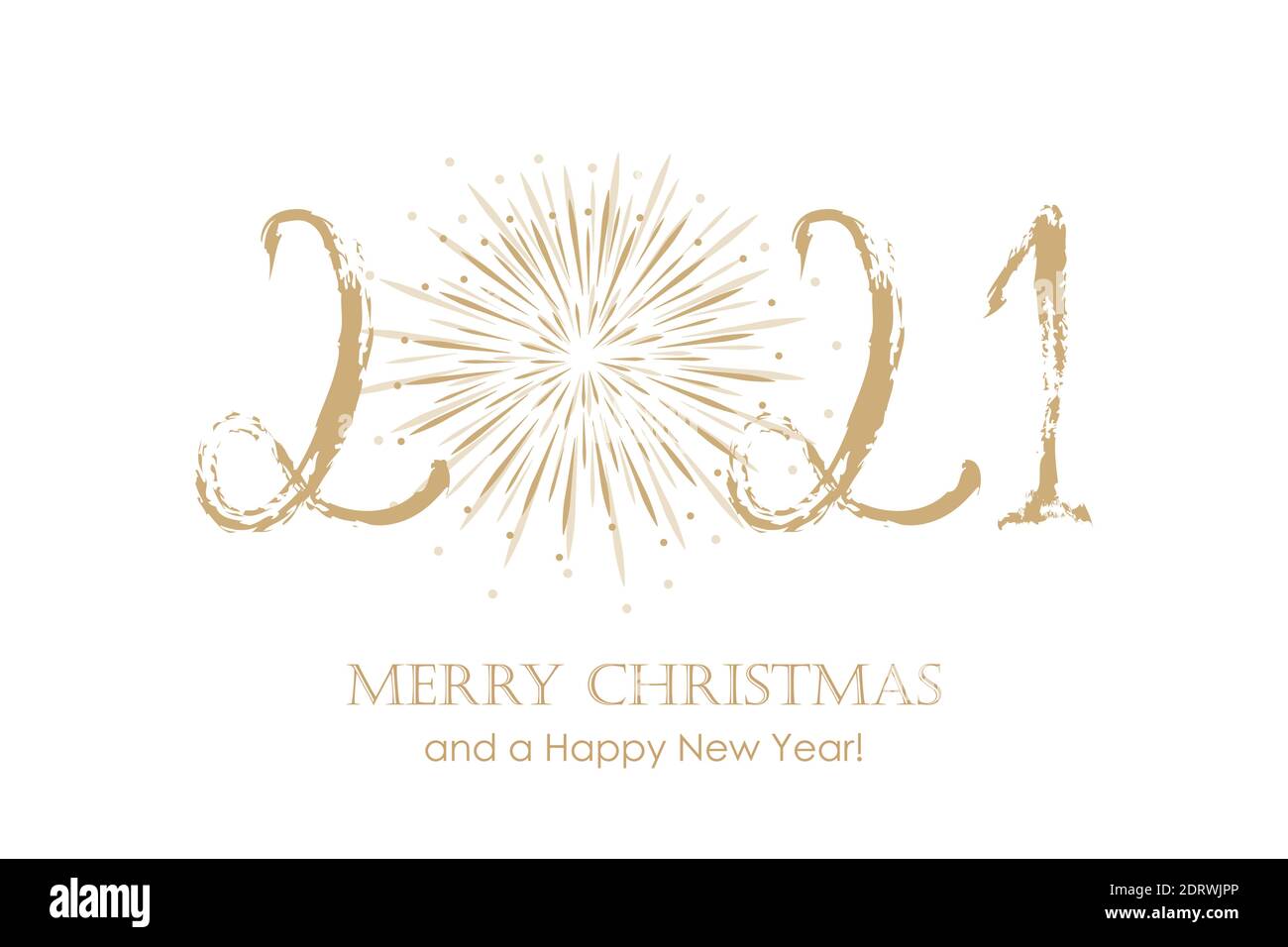 Felice anno nuovo 2021 tipografia con fuochi d'artificio vettore illustrazione EPS10 Illustrazione Vettoriale