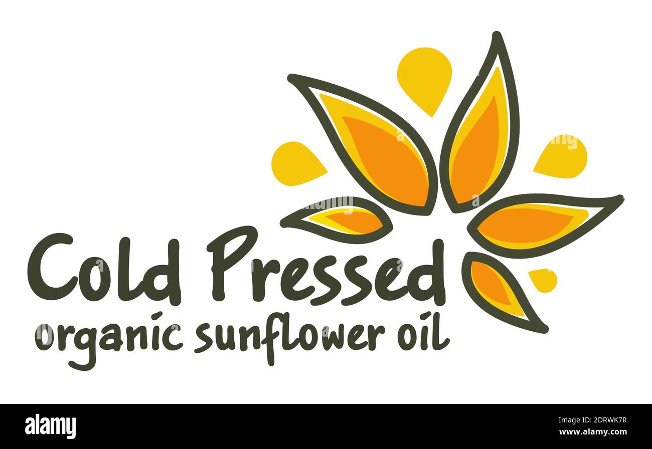 Olio organico pressato a freddo per la cucina e la salute Illustrazione Vettoriale