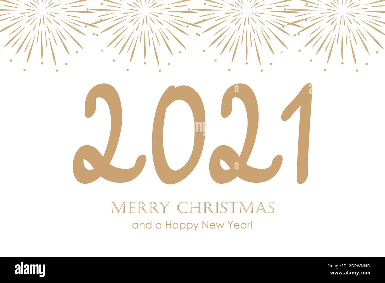 Felice anno nuovo 2021 tipografia con fuochi d'artificio vettore illustrazione EPS10 Illustrazione Vettoriale