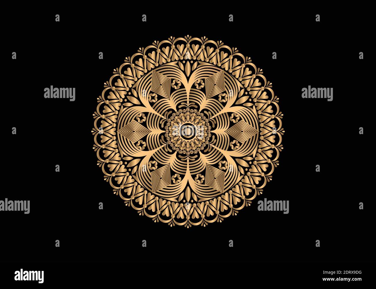 Elemento di progettazione Mandala. Può essere utilizzato per biglietti, inviti, striscioni, poster, stampa. Mandala sfondo Illustrazione Vettoriale