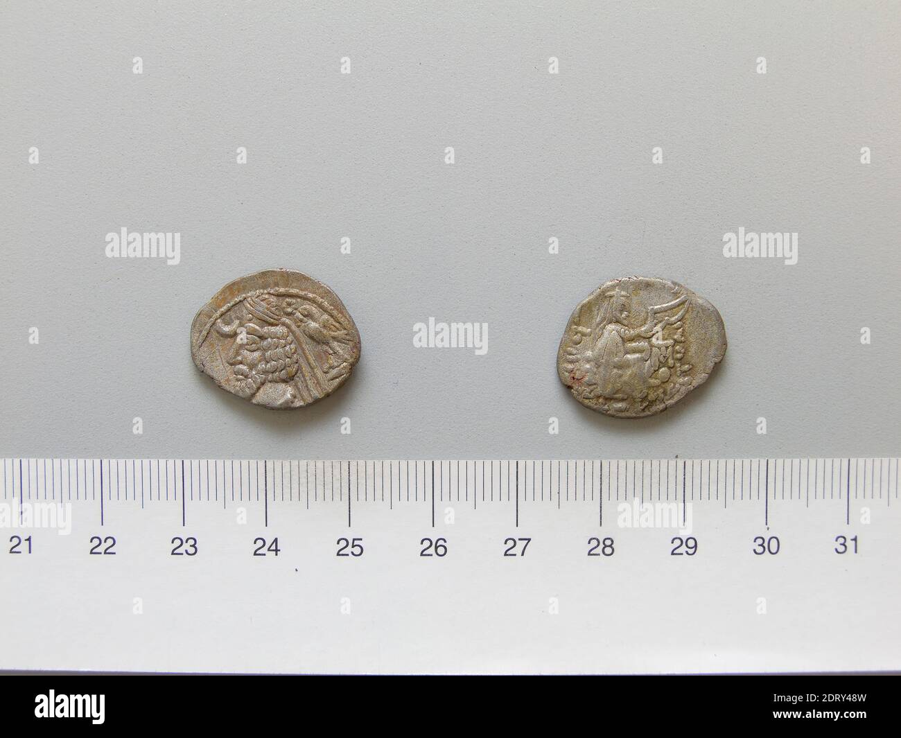 Righello: Fraati IV, 38-2 a.C. 1 dracmo dei Fraati IV, 38–2 a.C., Argento, 2.68 g, 12:00, 20.4 mm, fatto a Pathia, Parthiano, i secolo a.C., Numismatica Foto Stock