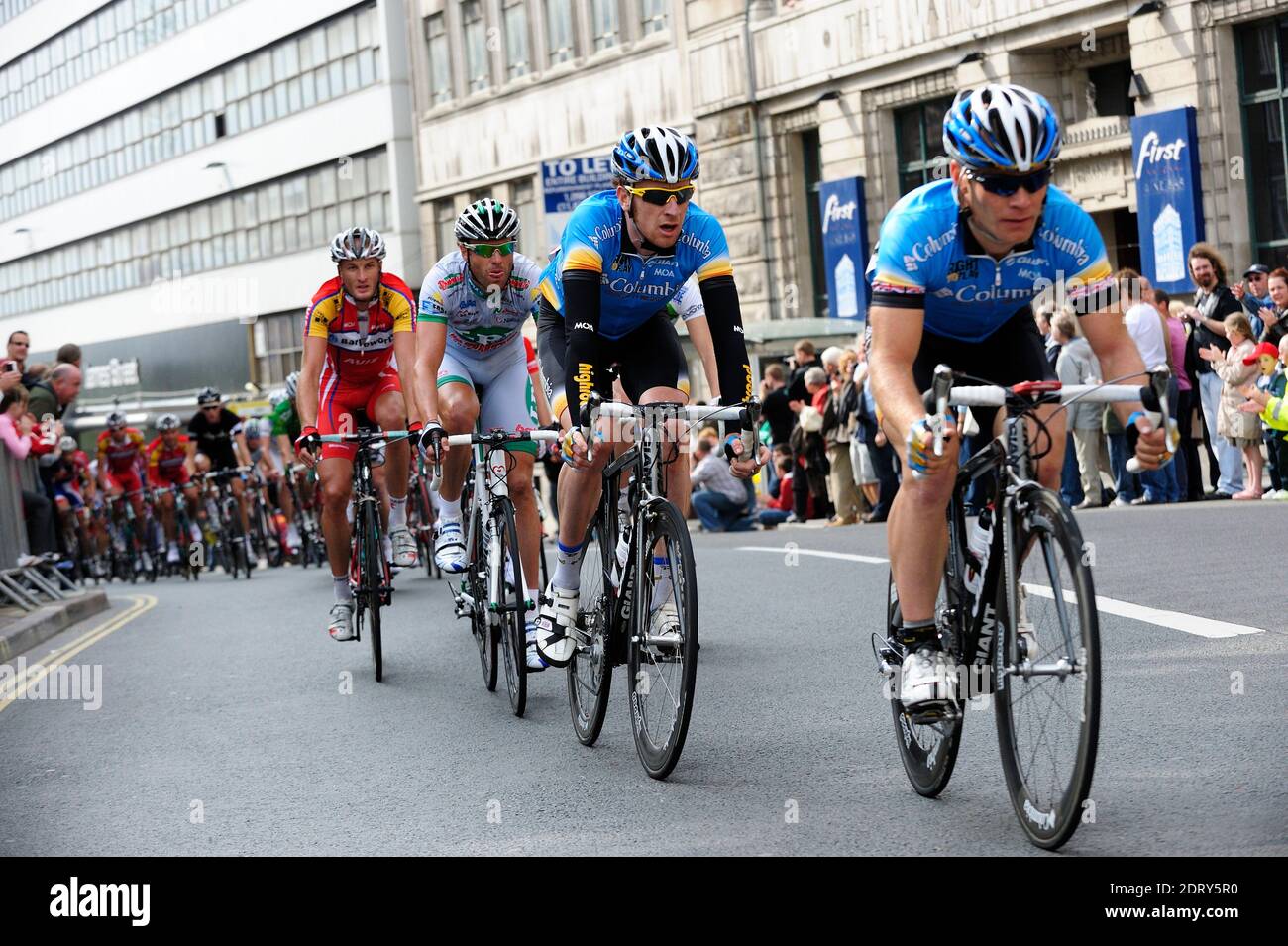 Bradley Wiggins, Columbia-Highroad Pro Cycling Team, Tour of Britain 2008, Liverpool - OL11483879 Foto Stock