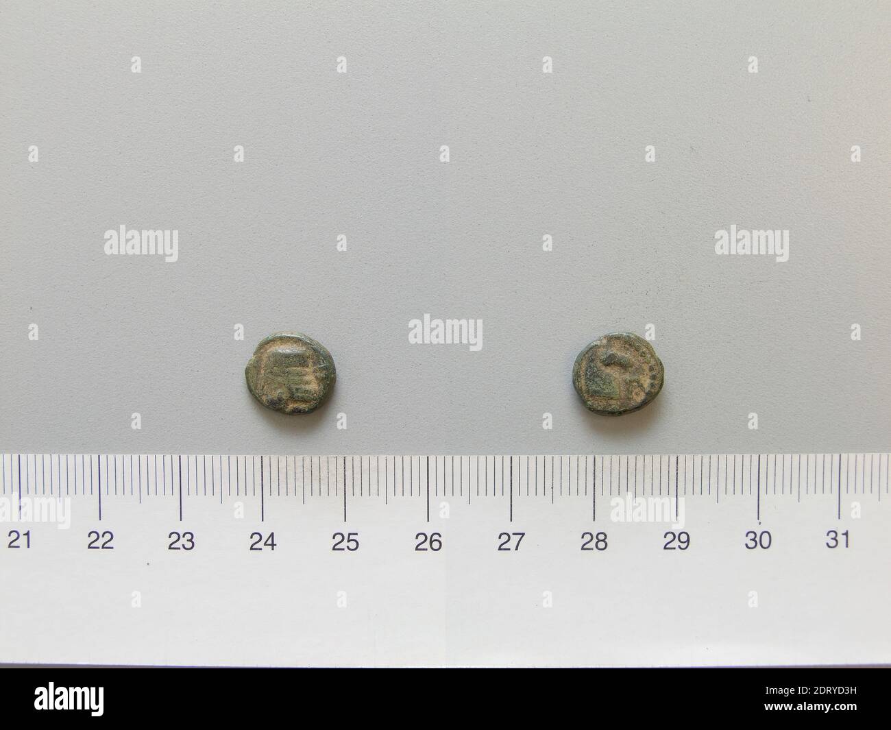 Governatore: Orode i, re di Partia, governò ca. 85–80 B.C., Zecca: Partia, moneta di Orode i, re di Partia da Partia, 80–75 a.C., rame, 2.37 g, 12:00, 10.9 mm, fabbricato in Partia, Parthiano, i secolo a.C., Numismatica Foto Stock