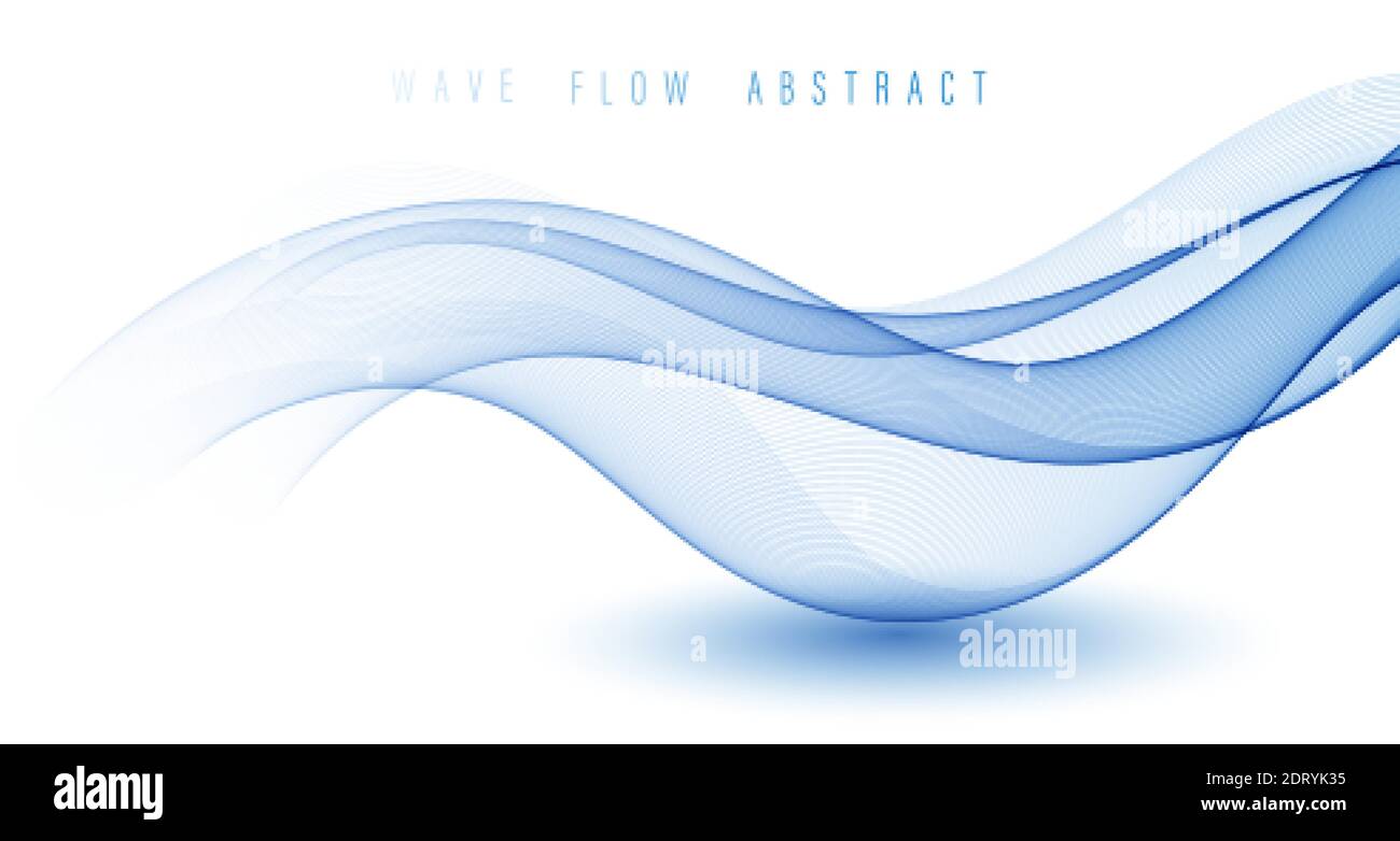 Blu linee astratte moderne certificato Swoosh, velocità onda liscio sfondo bordo. Illustrazione vettoriale Illustrazione Vettoriale