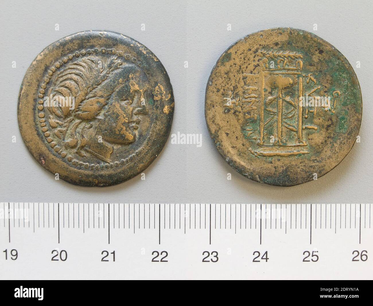 Menta: Cyzico, moneta da Cyzico, 200–100 a.C., Bronzo, 11.22 g, 1:00, 33.00 mm, prodotto in Cyzico, Mysia, Greco, III secolo a.C., Numismatica Foto Stock