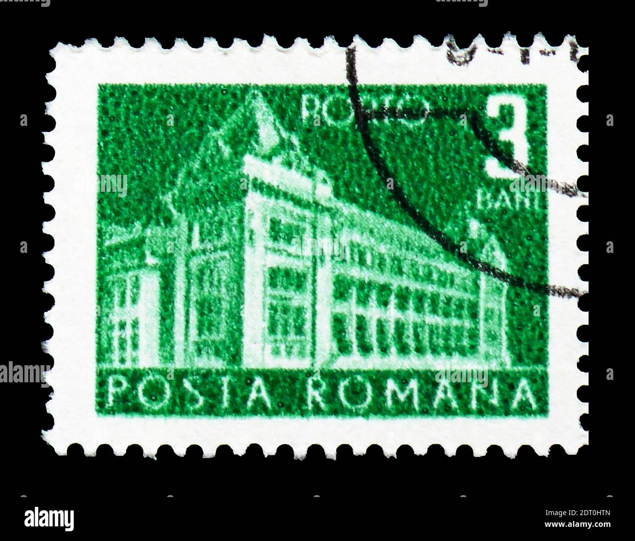 MOSCA, RUSSIA - 23 FEBBRAIO 2019: Un francobollo stampato in Romania mostra Ufficio postale Generale, posta e Telecomunicazioni II serie, circa 1967 Foto Stock