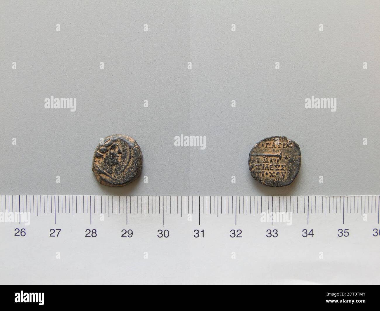 Governatore: Cleopatra, regina Seleucida, 125–121 a.C.: Antiochia, moneta di Cleopatra di Antiochia, 125–121 a.C., rame, 3.18 g, 3:00, 14.9 mm, fabbricato in Antiochia, Siria, Greco, II secolo a.C., Numismatica Foto Stock