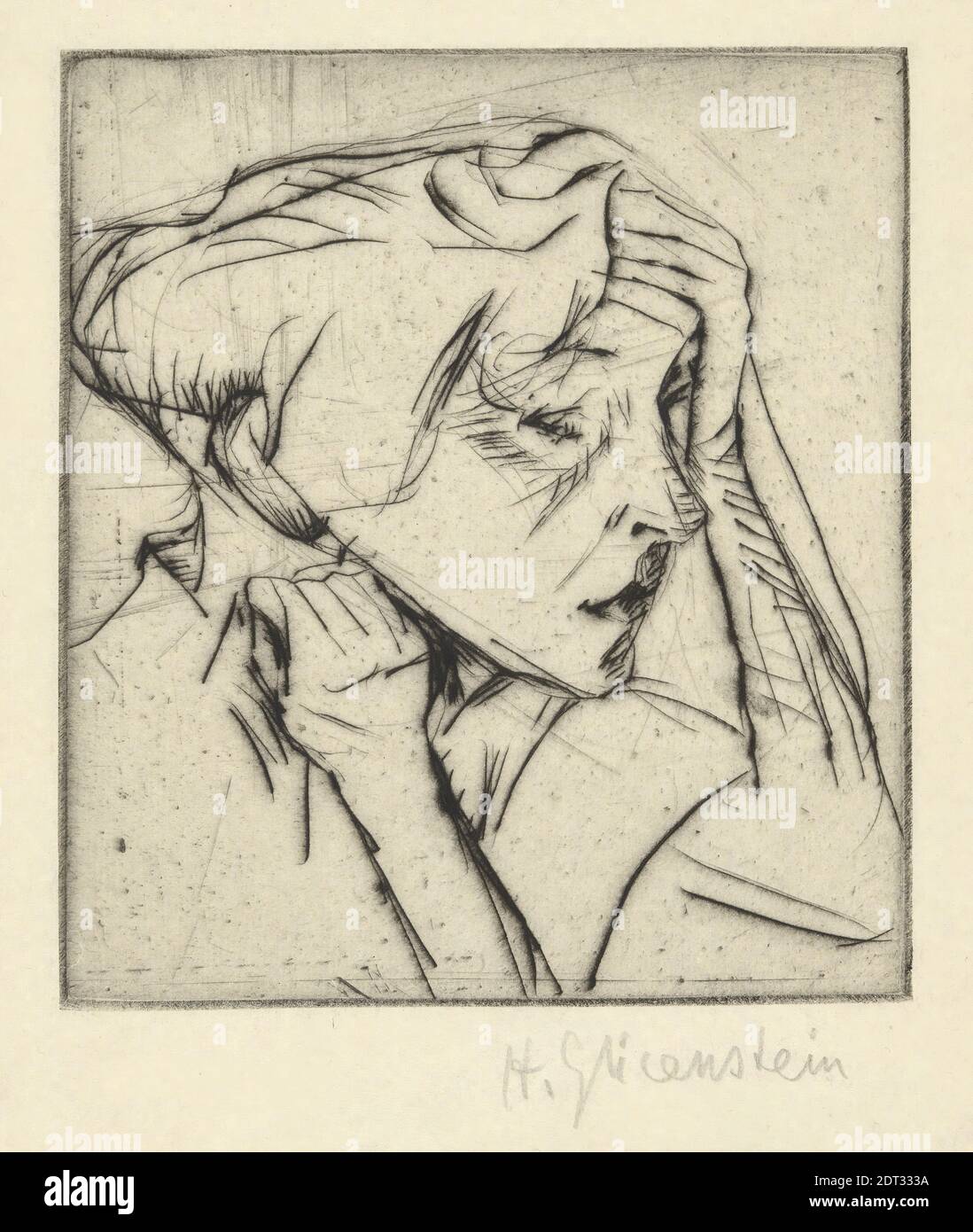 Artista: Henryk Glicenstein, americano, nato Polonia, 1870–1942, senza titolo, DRYPOINT, 27.3 × 21.9 cm (10 3/4 × 8 5/8 pollici), Made in United States, American, 19th Century, opere su carta - stampe Foto Stock