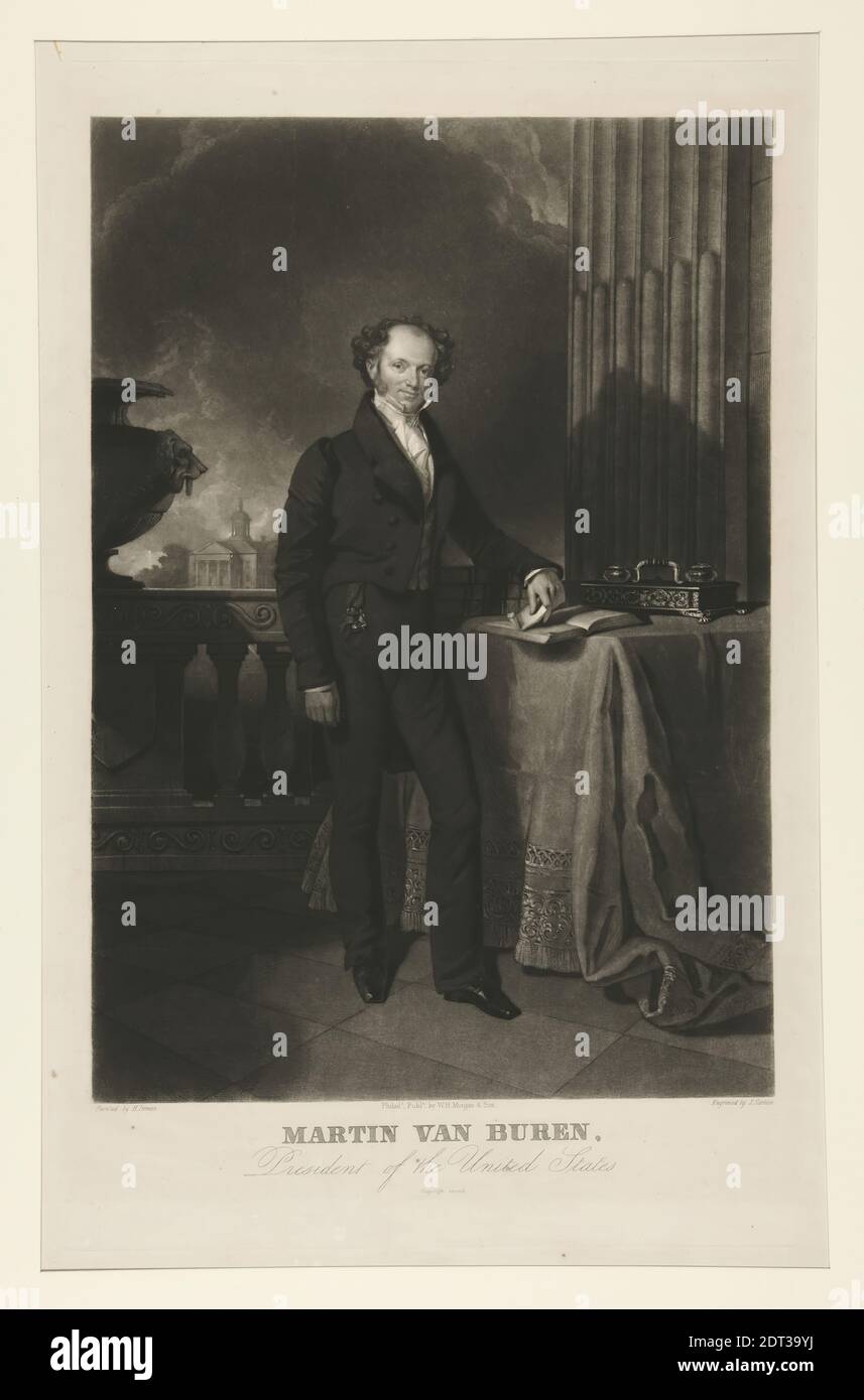 Artista: John Sartain, americano, nato Gran Bretagna, 1808–1897, dopo: Henry Inman, americano, 1801–1846, Martin Van Buren, incisione Mezzotint, bianco e nero, immagine: 50.8 × 35.5 cm (20 × 14 in.), Made in United States, American, 19th Century, opere su carta - stampe Foto Stock