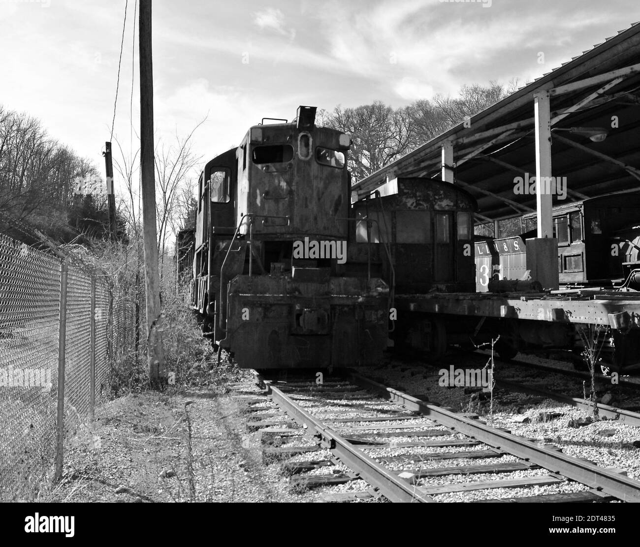 Vecchia locomotiva diesel al Museo Nazionale dei Trasporti Foto Stock