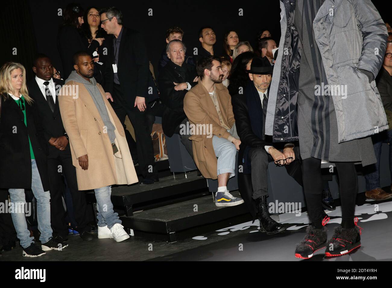 Kanye West alla presentazione della collezione Y3, nell'ambito della settimana della moda maschile Autunno-Inverno 2014/2015 a Parigi, tenutasi a Couvent des Cordeliers a Parigi il 19 gennaio 2014. Foto di Jerome Domine/ABACAPRESS.COM Foto Stock