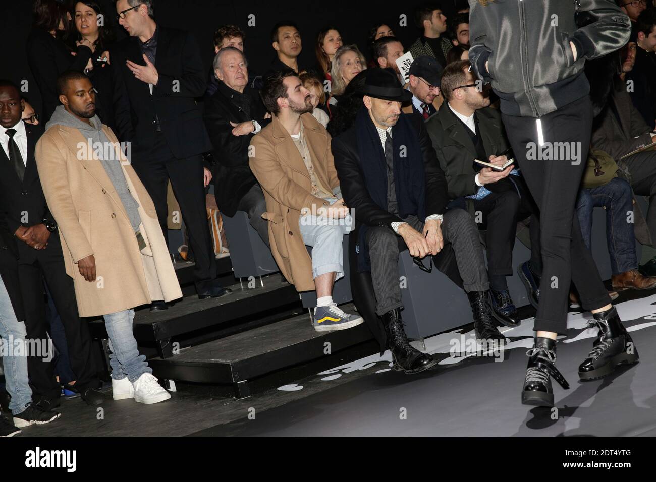 Kanye West alla presentazione della collezione Y3, nell'ambito della settimana della moda maschile Autunno-Inverno 2014/2015 a Parigi, tenutasi a Couvent des Cordeliers a Parigi il 19 gennaio 2014. Foto di Jerome Domine/ABACAPRESS.COM Foto Stock