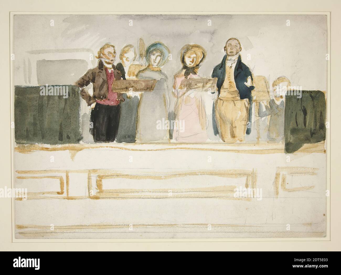 Artist: Edwin Austin Abbey, American, 1852–1911, M.A., 1897, Study for the Singing Seats in an Old-Time Country Church, Graphite, acquerello, Heavy wove, made in United States, American, 19th Century, Works on Paper - Drawings and Watercolours Foto Stock