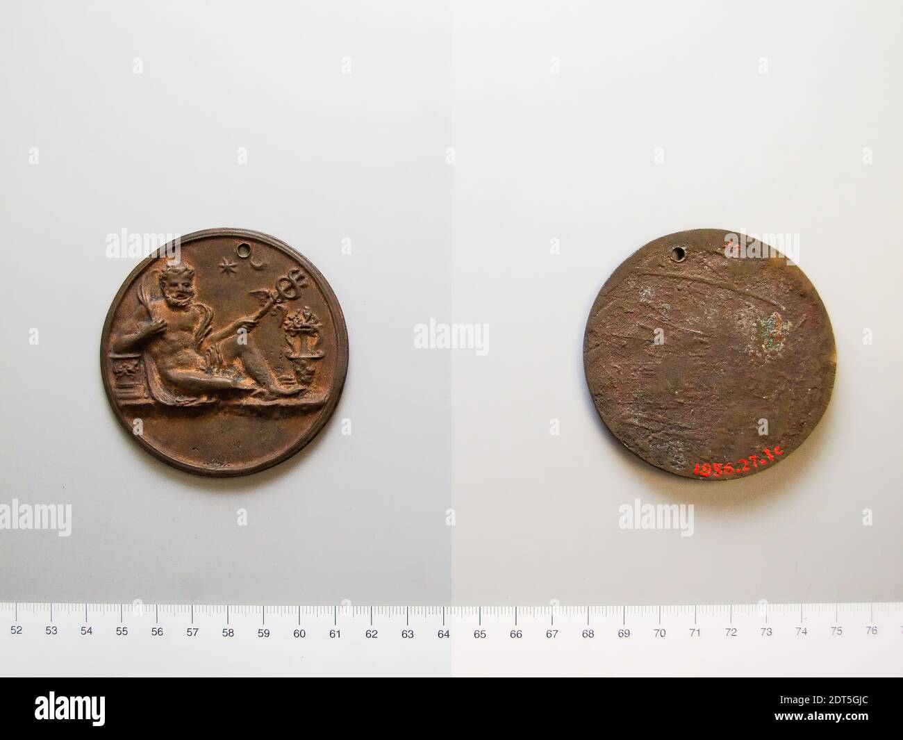 Mint: Consiglio di Entrate, Medaglia di Mercurio seduto, Bronzo, 7 cm (2 3/4 in.), Made in Italy, Italiano, XVI secolo, Numismatica Foto Stock