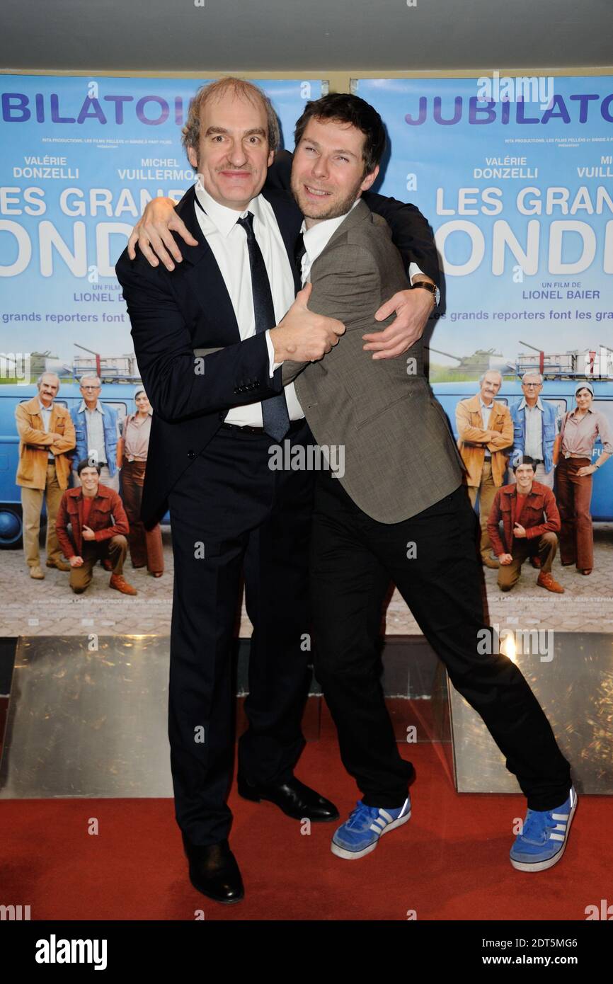 Michel Vuillermoz, Lionel Baier, presente alla prima del film Les Grandes Ondes tenutosi presso i cinema UGC les Halles di Parigi, Francia, il 27 gennaio 2014. Foto di Alban Wyters/ABACAPRESS.COM Foto Stock