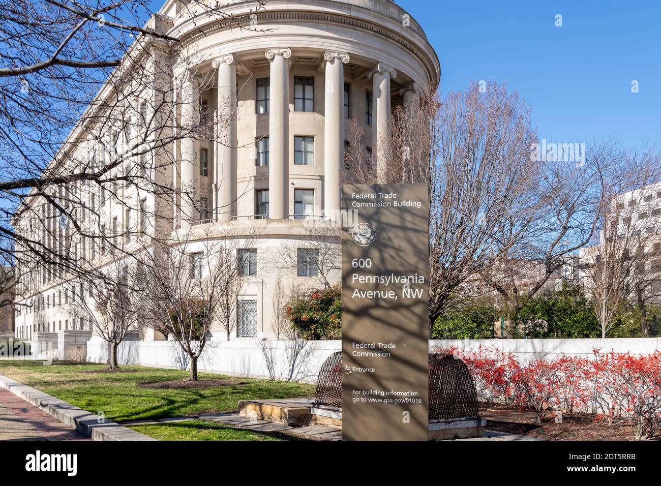 Washington, DC, USA - 12 gennaio 2020: Il segno della Federal Trade Commission FTC a Washington DC Foto Stock