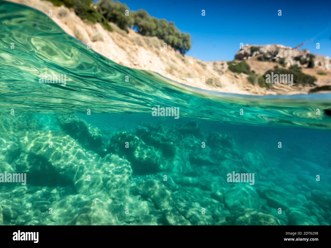 Estrema prossimità di spruzzi d'acqua in mare profondo Foto Stock