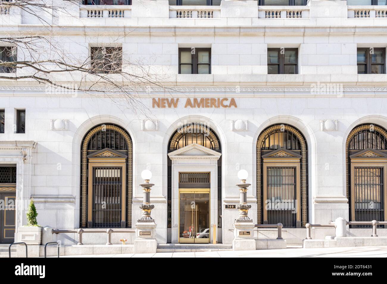 Washington, DC, USA - 12 gennaio 2020: Ingresso della sede della New America a Washington, DC, USA. Foto Stock