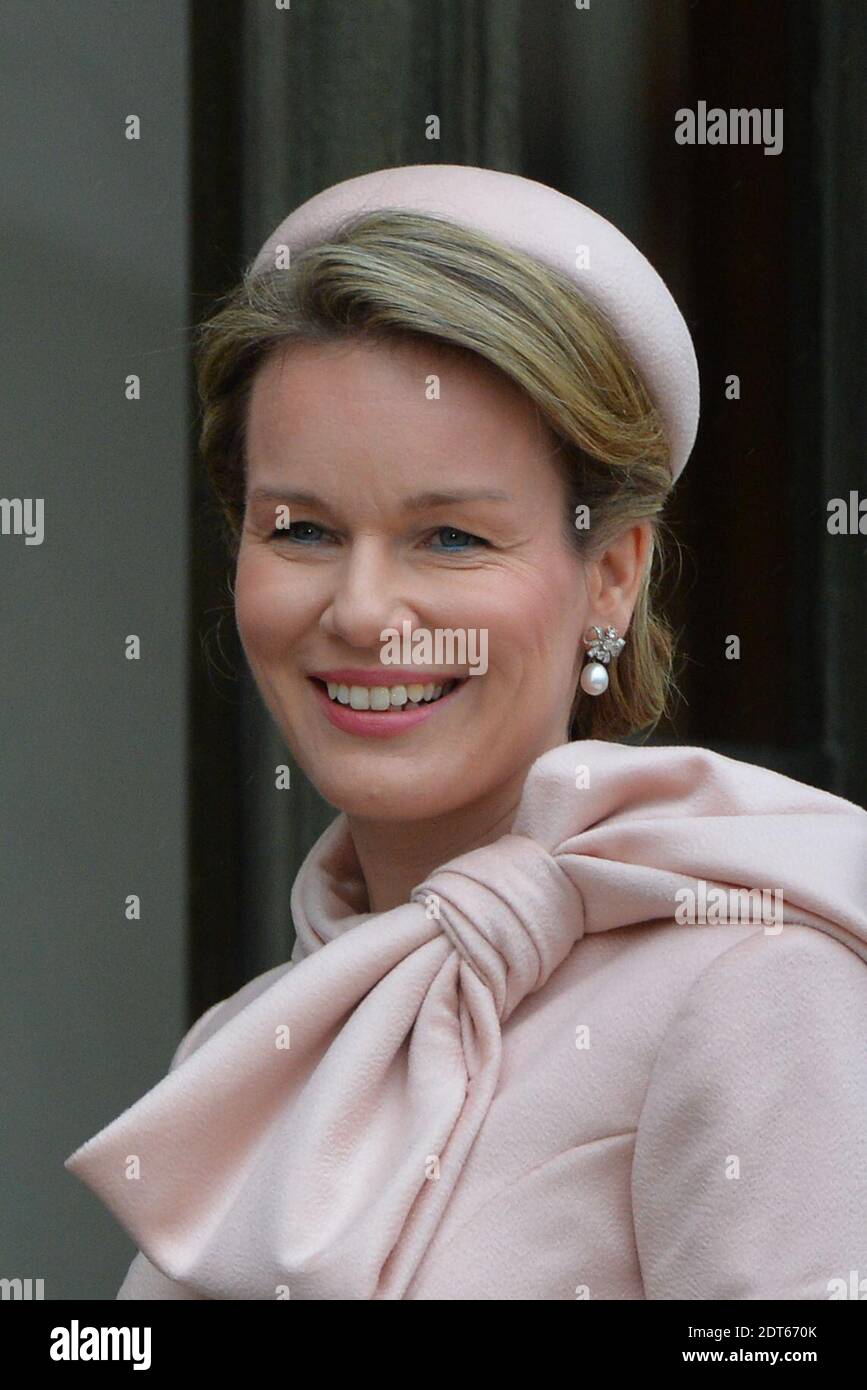 Regina Mathilde del Belgio al Palazzo Elysee a Parigi, Francia, il 6 febbraio 2014. Foto di Christian Liegi/ABACAPRESS.COM Foto Stock