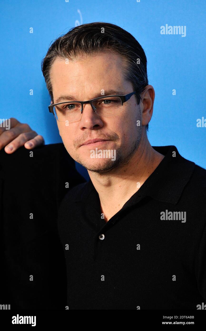 Matt Damon partecipa alla Photocall 'The Monuments Men' durante il 64° Berlinale, Festival Internazionale del Cinema di Berlino, in Germania, il 08 febbraio 2014. Foto di Aurore Marechal/ABACAPRESS.COM Foto Stock