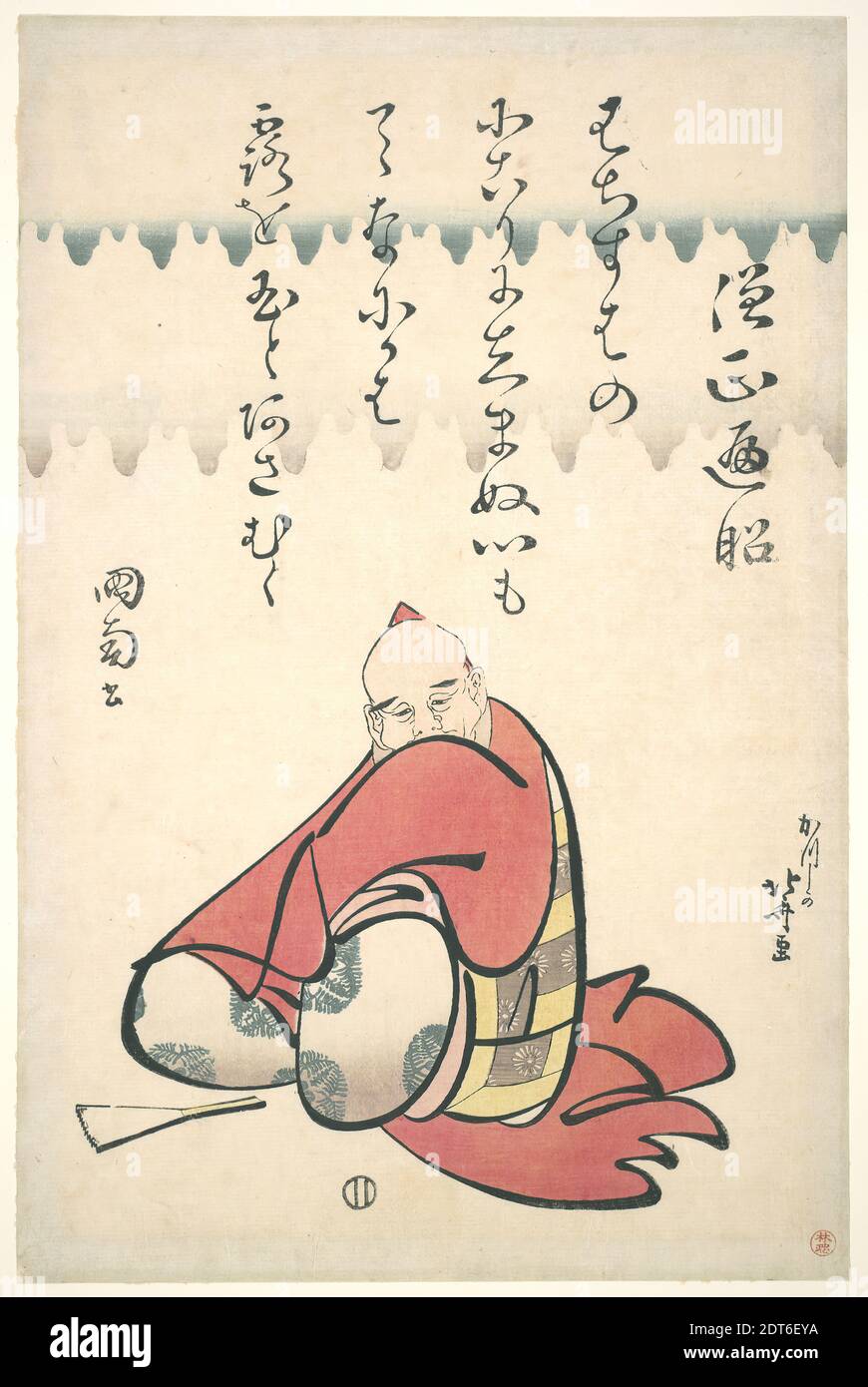 Artista: Katsushika Hokusai, giapponese, 1760–1849, Sōjō Henjō, dalla serie Ritratti di sei Poeti, ca. 1809–10, Ukiyo-e; stampa in blocco di legno policromo, foglio: 14 3/4 × 9 3/4 pollici. (37.4 × 24.8 cm), 葛飾北斎 ｢六歌仙の内 僧正遍昭｣ 浮世絵錦絵 江戸時代, Giappone, Giapponese, periodo Edo (1615–1868), opere su carta - stampe Foto Stock