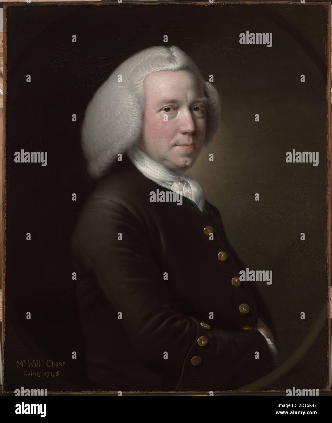 Artista: Joseph Wright di Derby, britannico, 1734–1797, Ritratto di William Chase, Sr., ca. 1760–65, olio su tela, 76.2 × 64.1 × 2.5 cm (30 × 25 1/4 × 1 in.), non in vista, britannico, 18 ° secolo, dipinti Foto Stock
