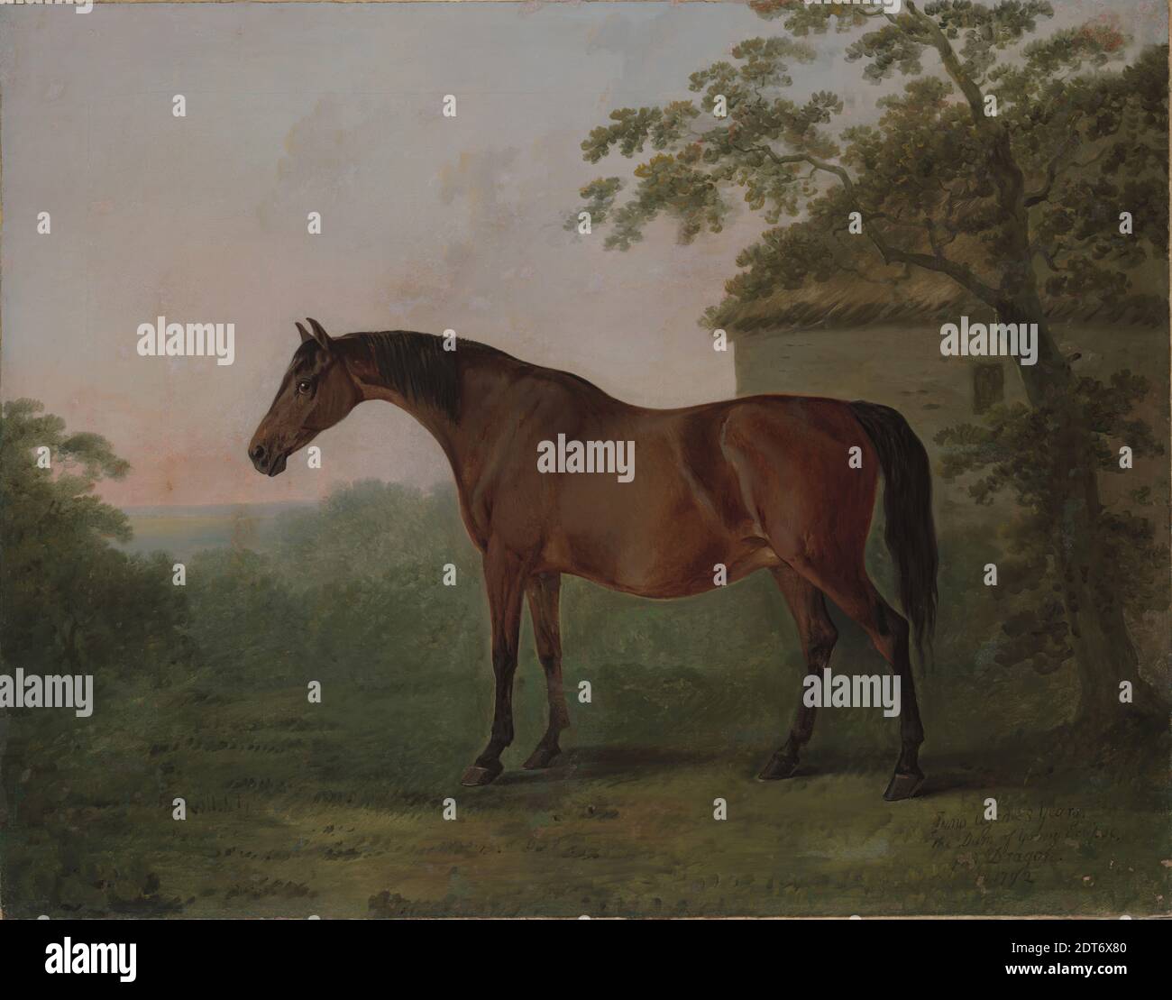 Artista, falsificazione di: George Stubbs, britannico, 1724–1806, Juno, olio su tela, 72.4 × 92.7 × 3.2 cm (28 1/2 × 36 1/2 × 1 1/4 in.), inglese, XVIII secolo, dipinti Foto Stock