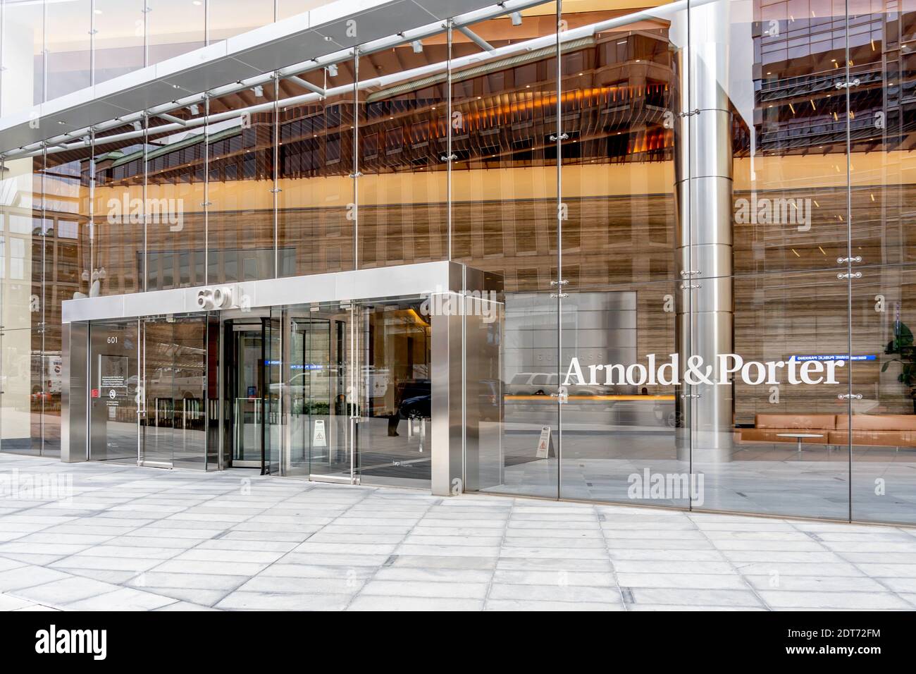 Ingresso di Arnold e Porter LLP a Washington, DC, USA Foto Stock