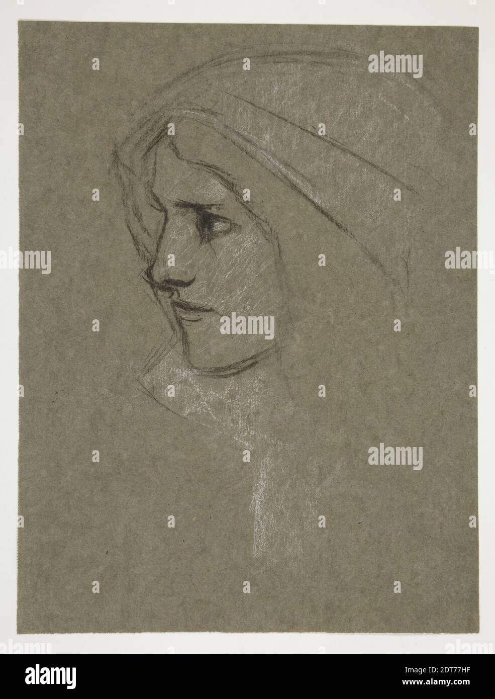 Artista: Edwin Austin Abbey, americano, 1852–1911, M.A., 1897, Capo di Cordelia, da King Lear, calchi bianchi e neri, wove grigio, 36.6 × 27.7 cm (14 7/16 × 10 7/8 in.), Made in United States, American, 19 ° secolo, opere su carta - disegni e acquerelli Foto Stock