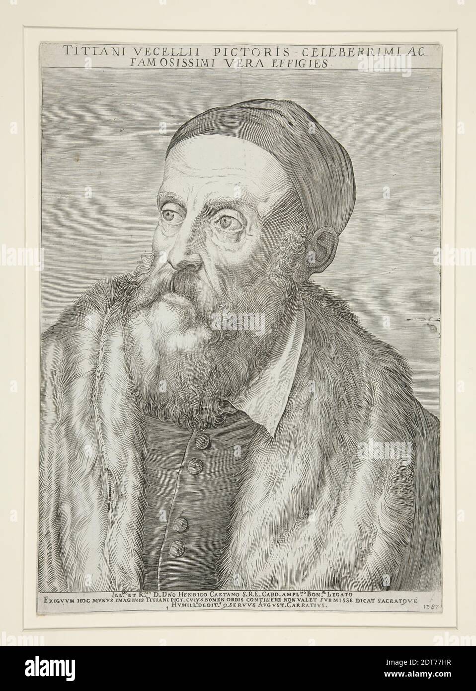 Incisore: Agostino Carracci, 1557–1602, Tiziano Vecelli, incisione, Made in Italy, Italiano, XVI secolo, opere su carta - stampe Foto Stock