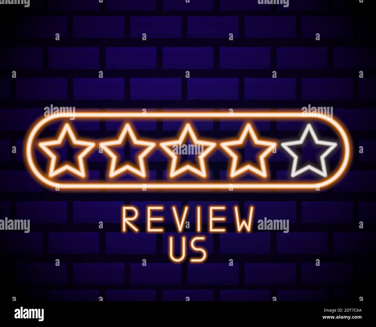 Icona di revisione del cliente in stile neon line. Simbolo del concetto di feedback dell'utente. Illustrazione vettoriale Illustrazione Vettoriale