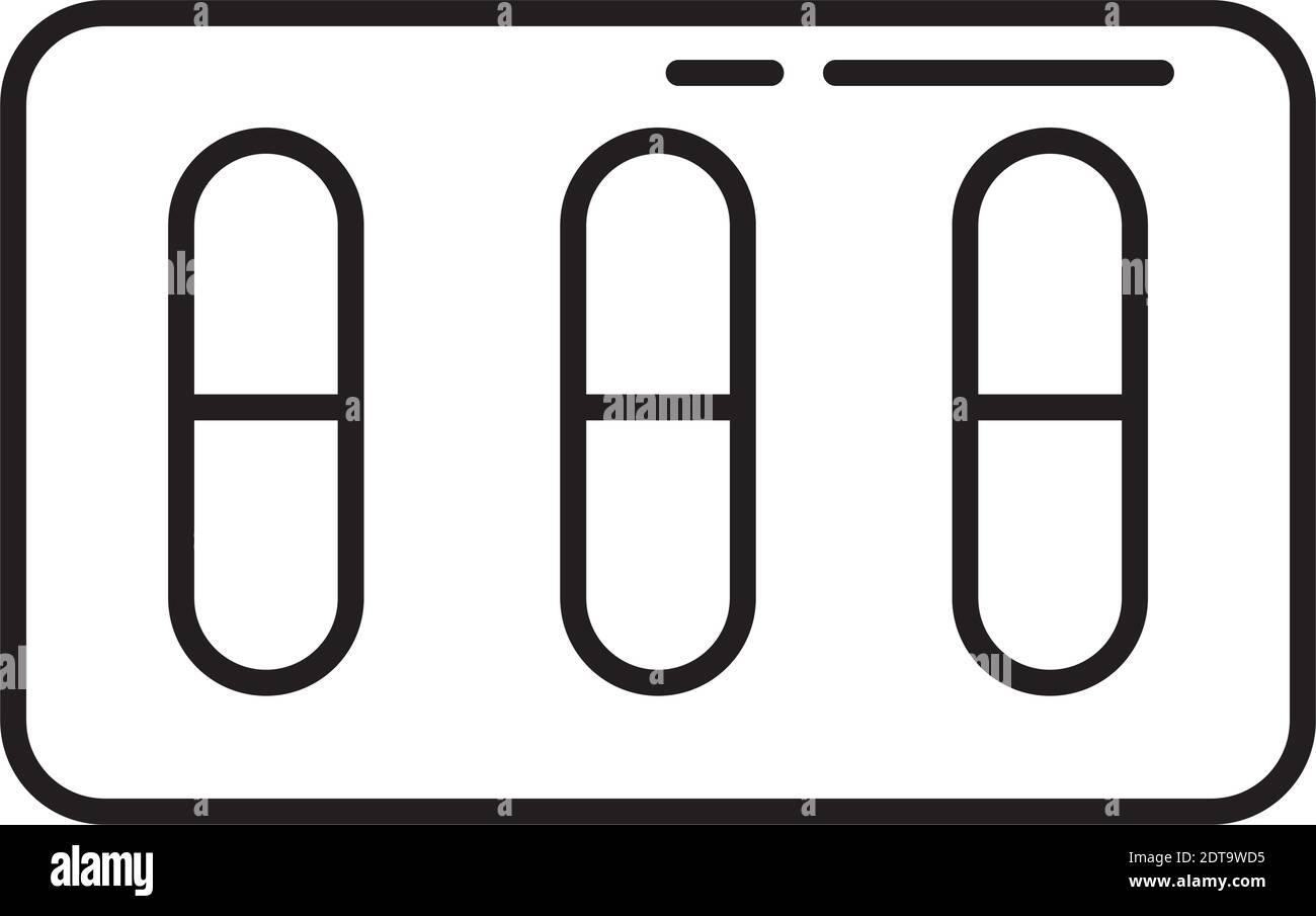 capsule farmaci linea farmaci icona stile Illustrazione Vettoriale