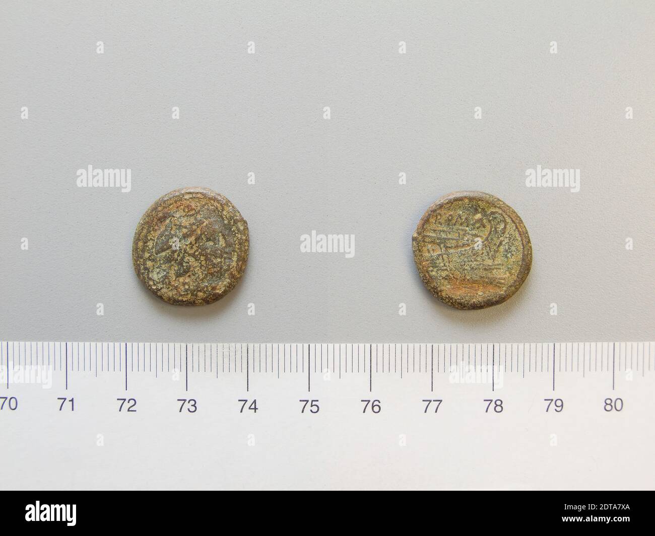 Menta: Roma, Semuncia di Roma, 217–215 a.C., rame, 5.545 g, 1:00, 19.5 mm, Made in Rome, Lazio, Roman, III secolo a.C., Numismatica Foto Stock