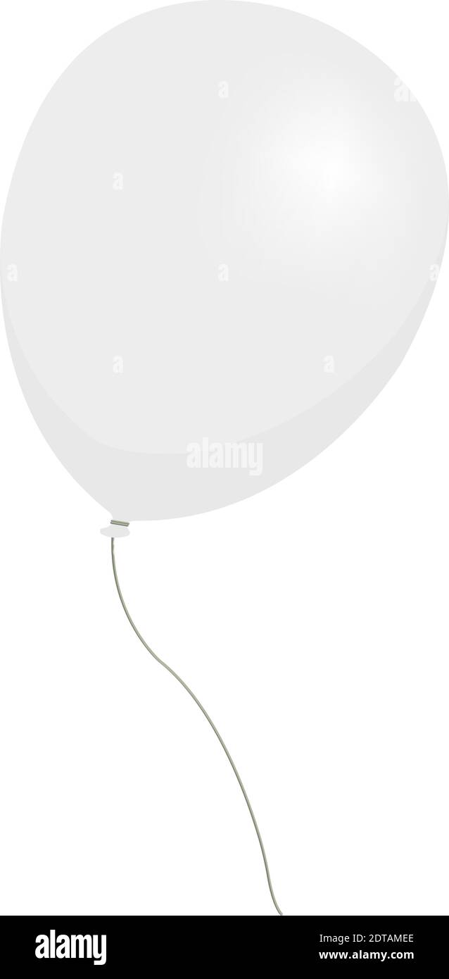 Illustrazione vettoriale del palloncino di elio colorato ( bianco ) Illustrazione Vettoriale