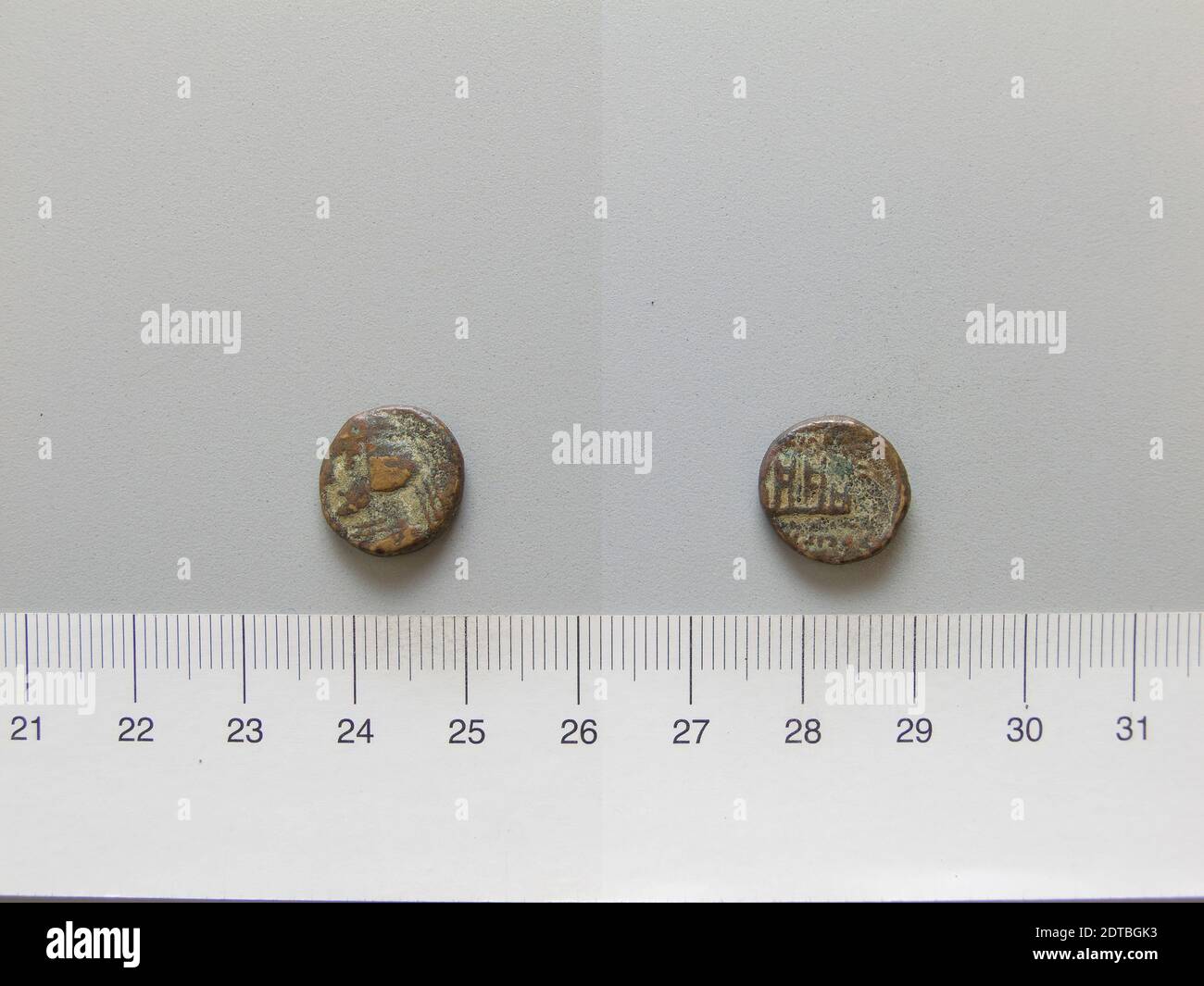 Governatore: Orode i, re di Partia, governò ca. 85–80 B.C., Zecca: Partia, moneta di Orode i, re di Partia da Partia, 80–75 a.C., rame, 3.95 g, 20 mm, 1:00, fabbricato in Partia, Parthiano, i secolo a.C., Numismatica Foto Stock