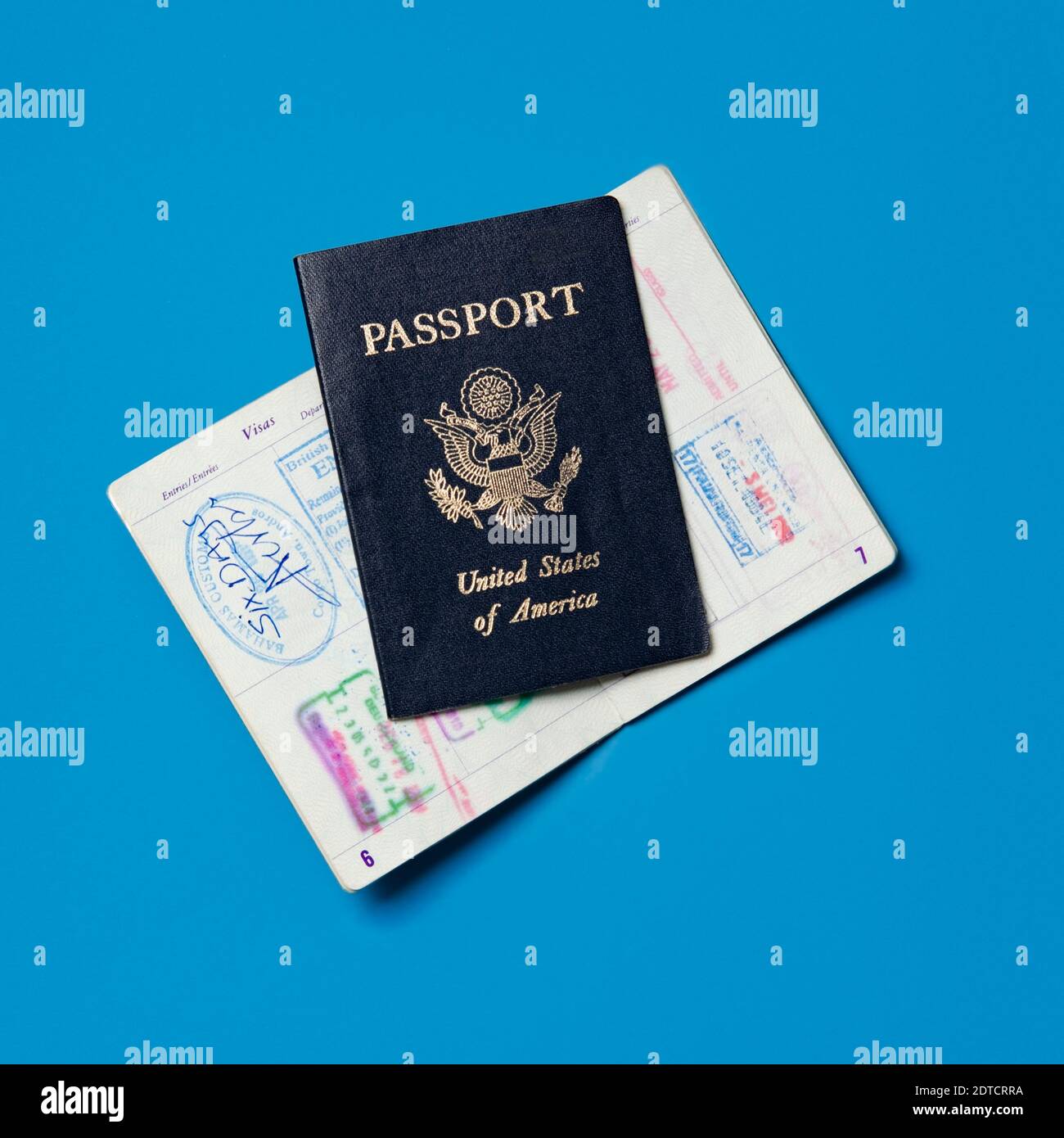 Studio di passaporto americano Foto Stock