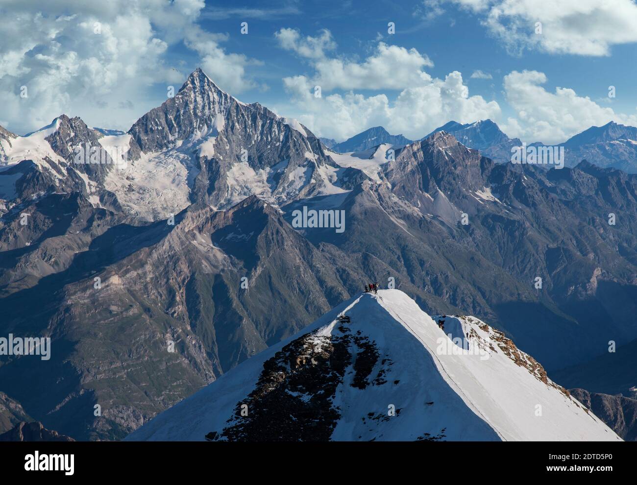 Svizzera, Monte Rosa, veduta aerea del Massiccio del Monte Rosa Foto Stock